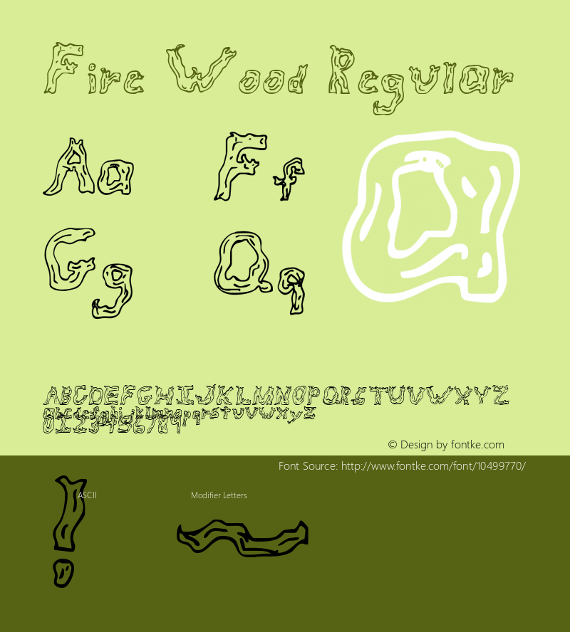 Fire Wood Regular 1998; 1.0, initial release图片样张