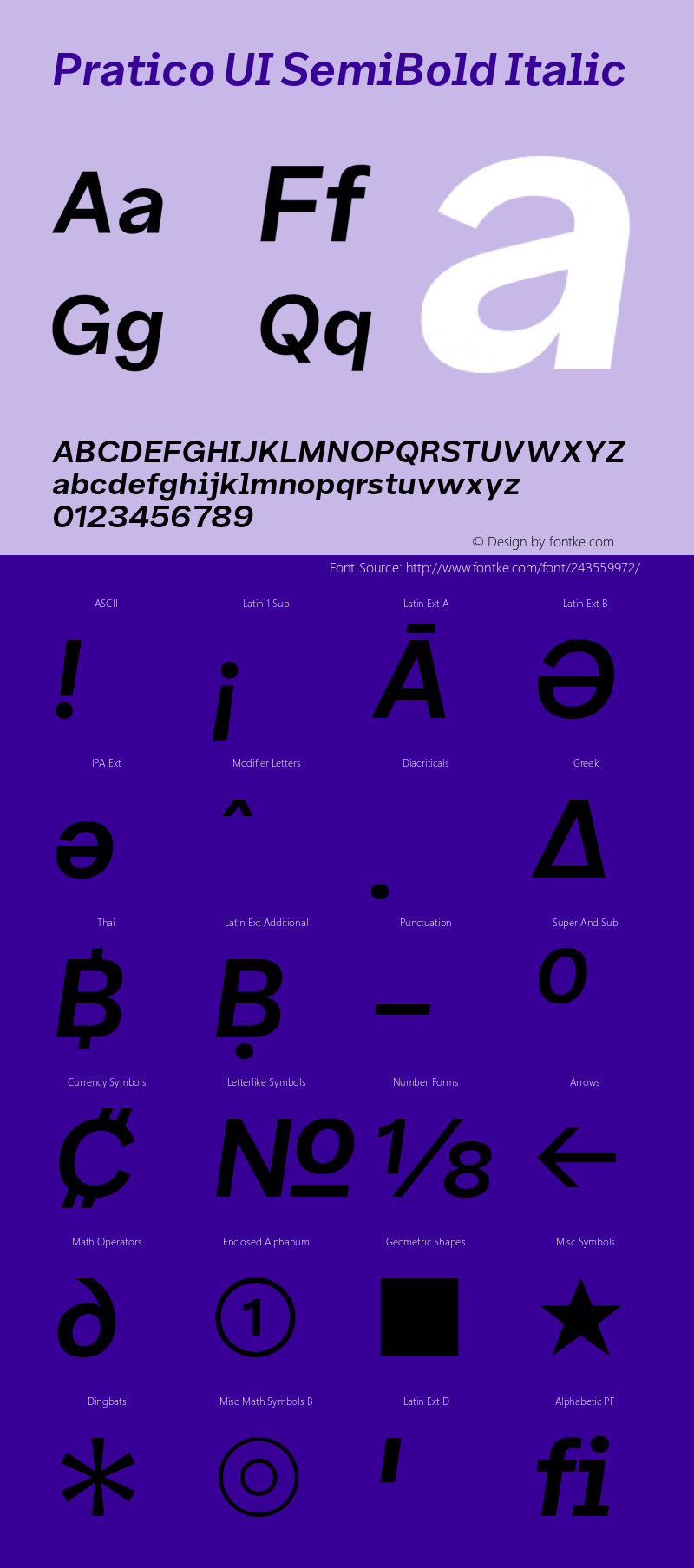 Pratico UI SemiBold Italic Version 1.002;Glyphs 3.1.1 (3148)图片样张