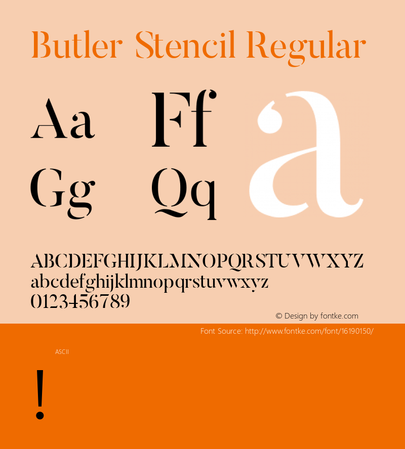 Butler Stencil Regular 1.000; ttfautohint (v1.4.1)图片样张