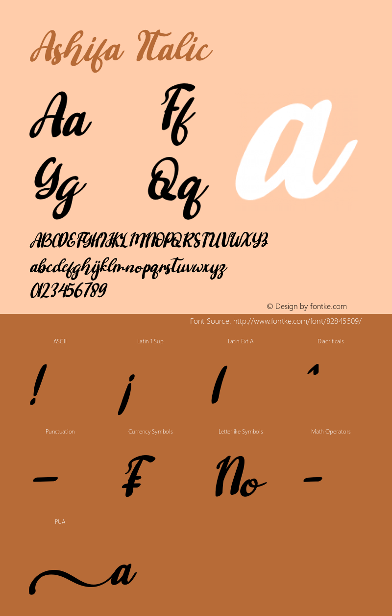 Ashifa Italic Version 1.00;November 6, 2020;FontCreator 13.0.0.2683 64-bit图片样张