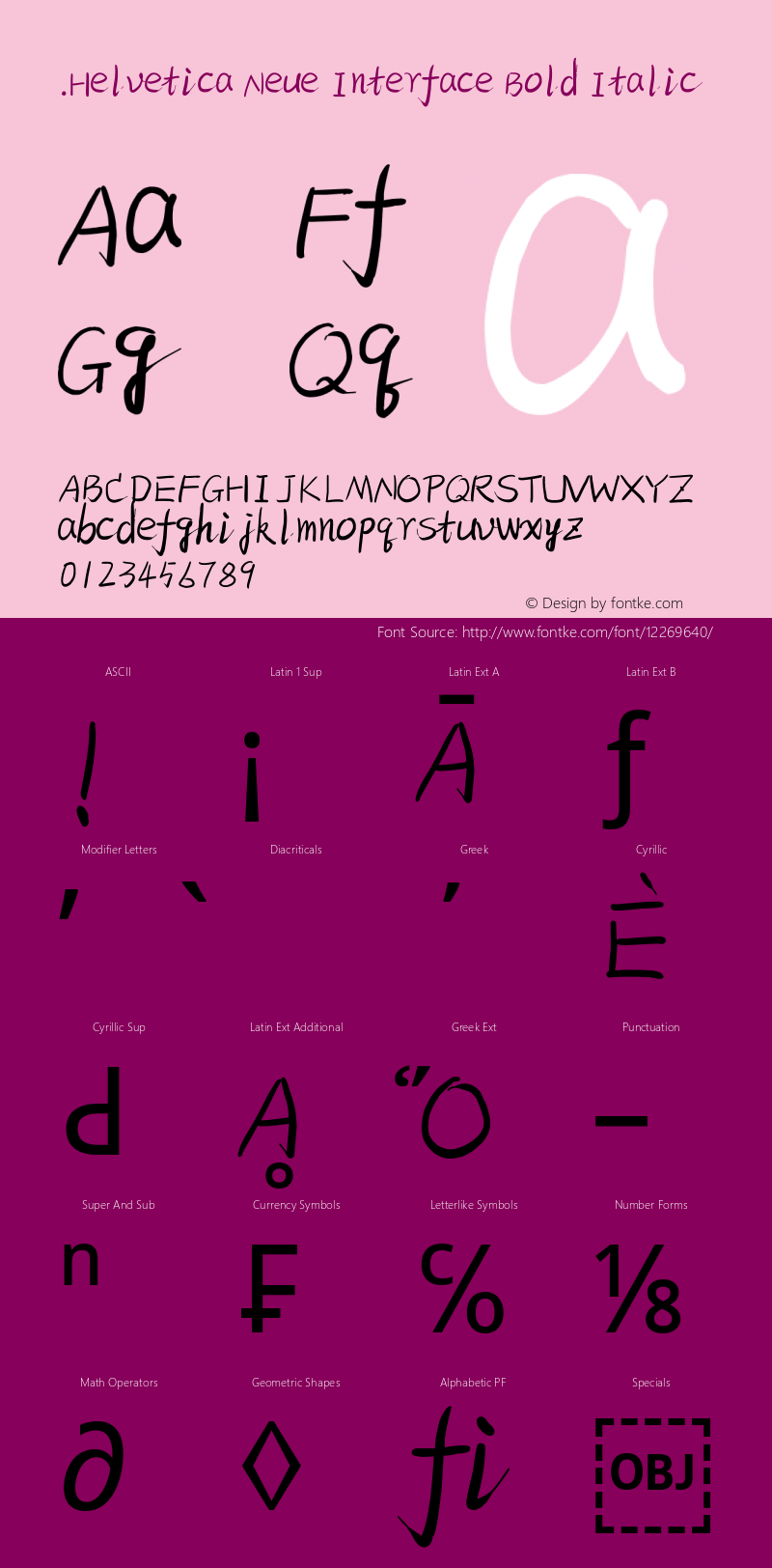 .Helvetica Neue Interface Bold Italic 10.0d35e1图片样张