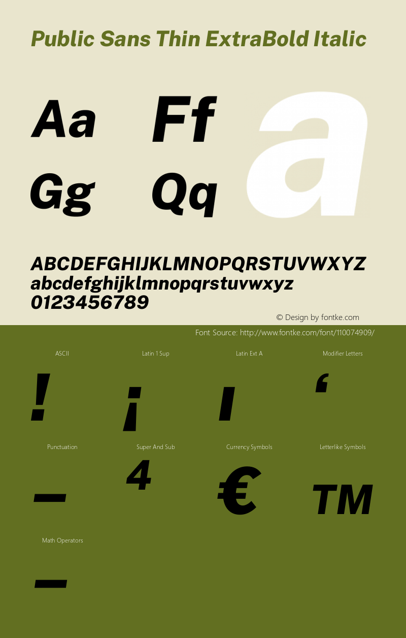 Public Sans Thin ExtraBold Italic Version 1.007图片样张