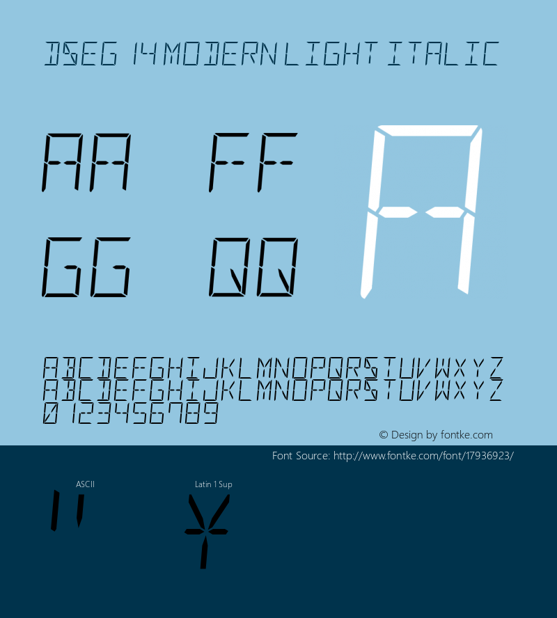 DSEG14 Modern Light Italic Version 0.1图片样张