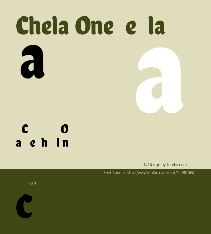 Chela One Regular Version 1.001图片样张