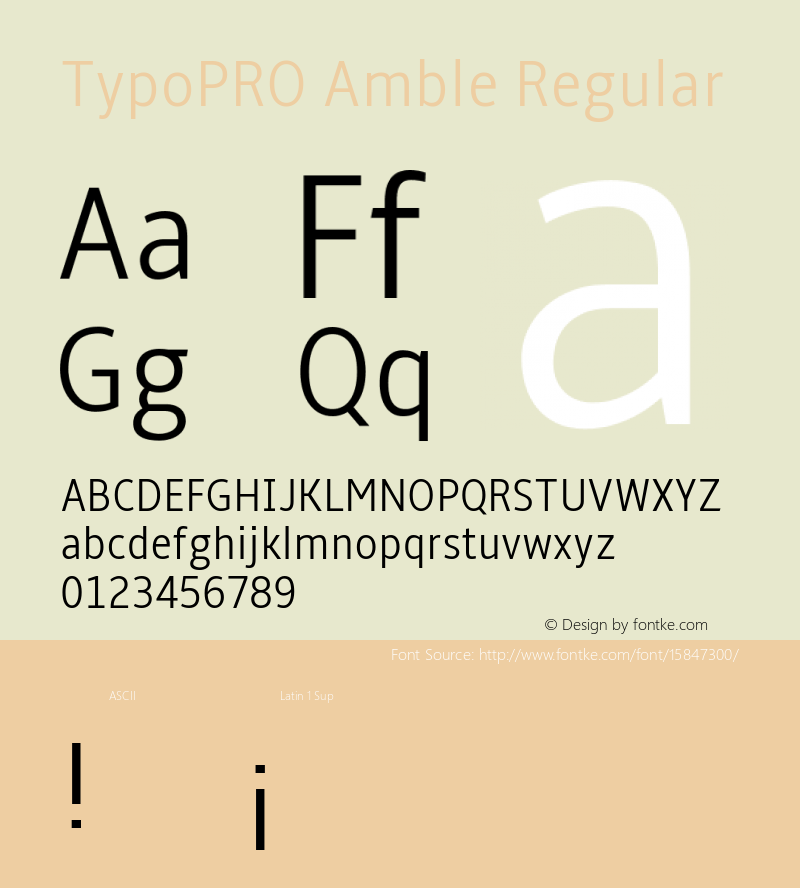 TypoPRO Amble Regular Version 1.00000; 2009图片样张