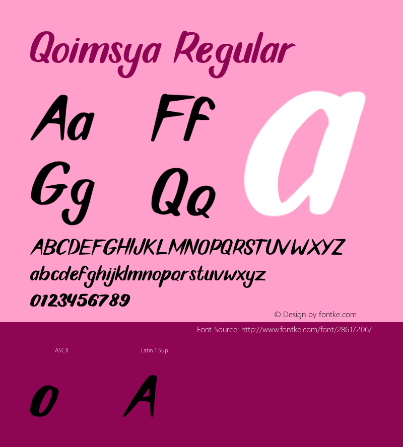 QoimsyaRegular Version 1.008;Fontself Maker 2.3.5图片样张