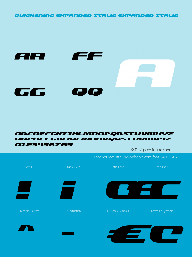 Quickening Expanded Italic Version 1.1; 2019图片样张