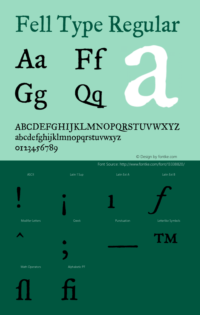 Fell Type Regular OTF 1.000;PS 001.000;Core 1.0.29图片样张