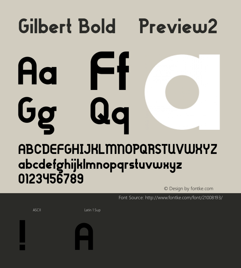 Gilbert Bold - Preview2 Version 1.001;Fontself Maker 2.0.0-0图片样张