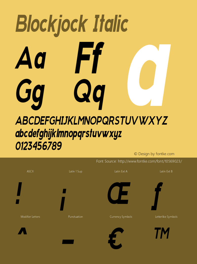 Blockjock Italic Version 1.000图片样张