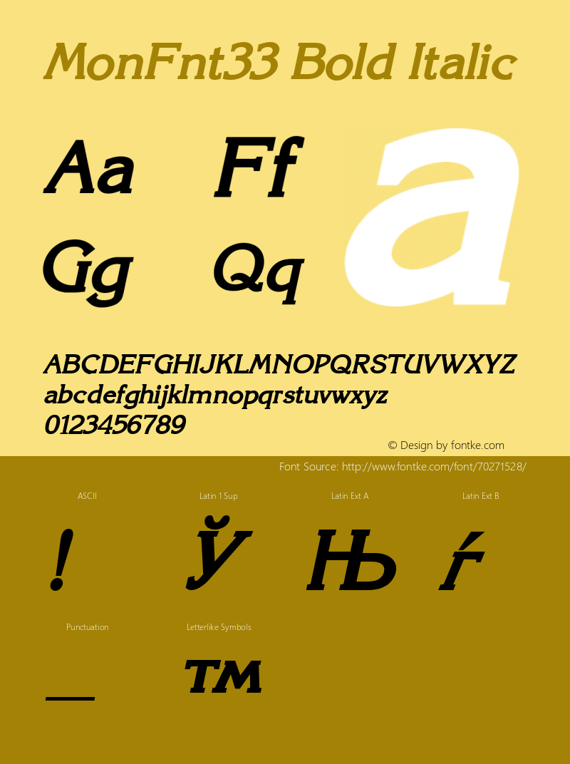 MonFnt33 Bold Italic 1.100.000图片样张