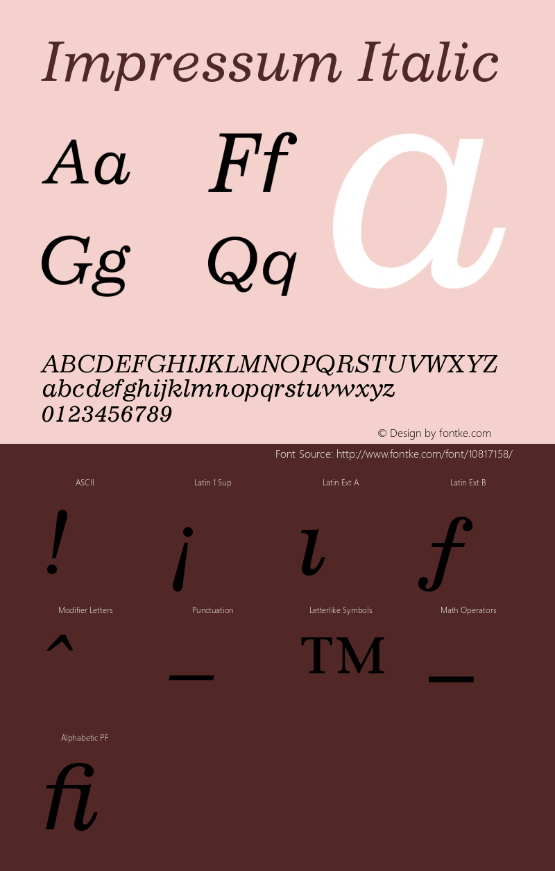 Impressum Italic Version 001.000图片样张