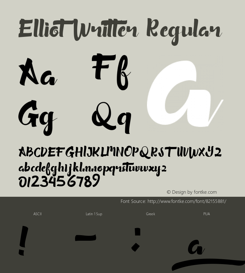 Elliot Writter Version 1.00;October 30, 2020;FontCreator 12.0.0.2525 64-bit图片样张