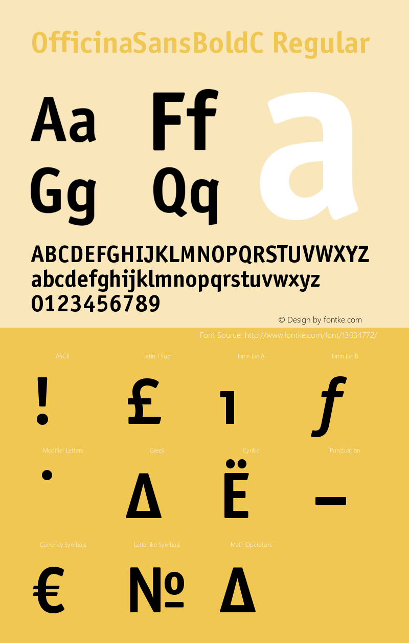 OfficinaSansBoldC Regular OTF 1.0;PS 001.000;Core 116;AOCW 1.0 161图片样张