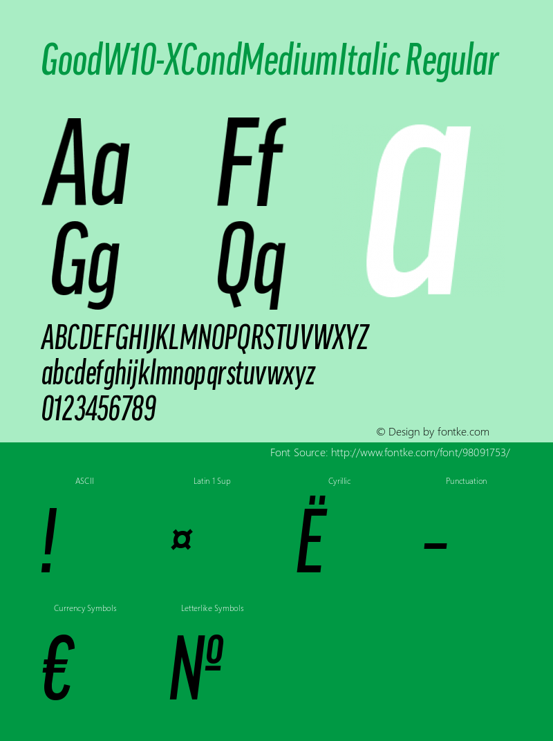 Good W10 XCond Medium Italic Version 7.504图片样张