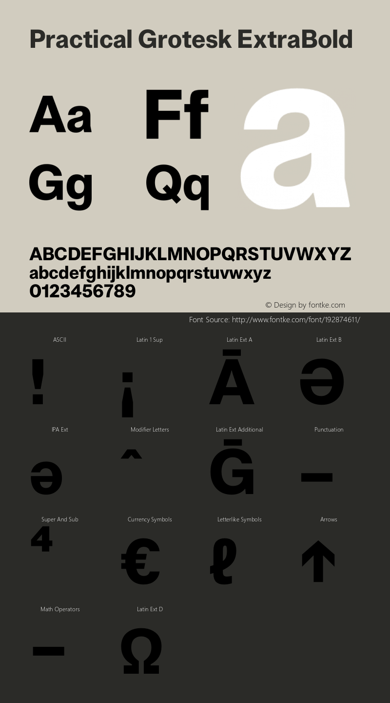 Practical Grotesk ExtraBold Version 2.000;FEAKit 1.0图片样张