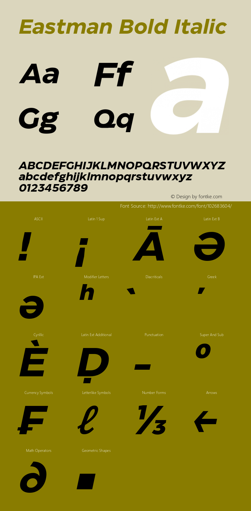 Eastman Bold Italic 1.001图片样张