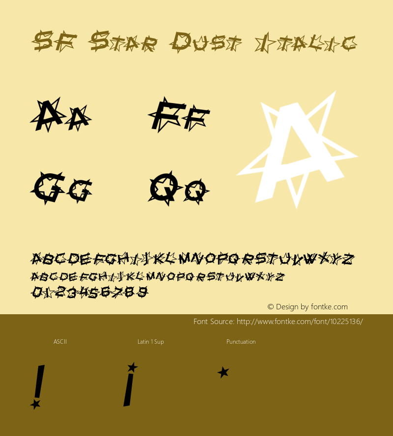 SF Star Dust Italic Version 1.1图片样张