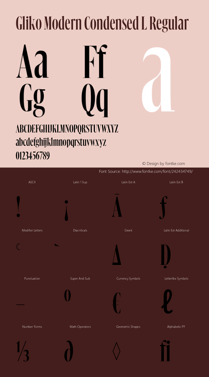 Gliko Modern Condensed L Version 2.001图片样张