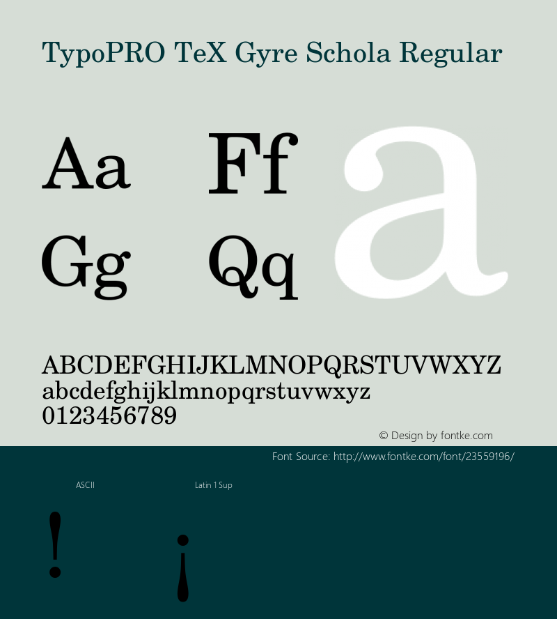 TypoPRO TeXGyreSchola-Regular Version 2.005;PS 2.005;hotconv 1.0.49;makeotf.lib2.0.14853图片样张