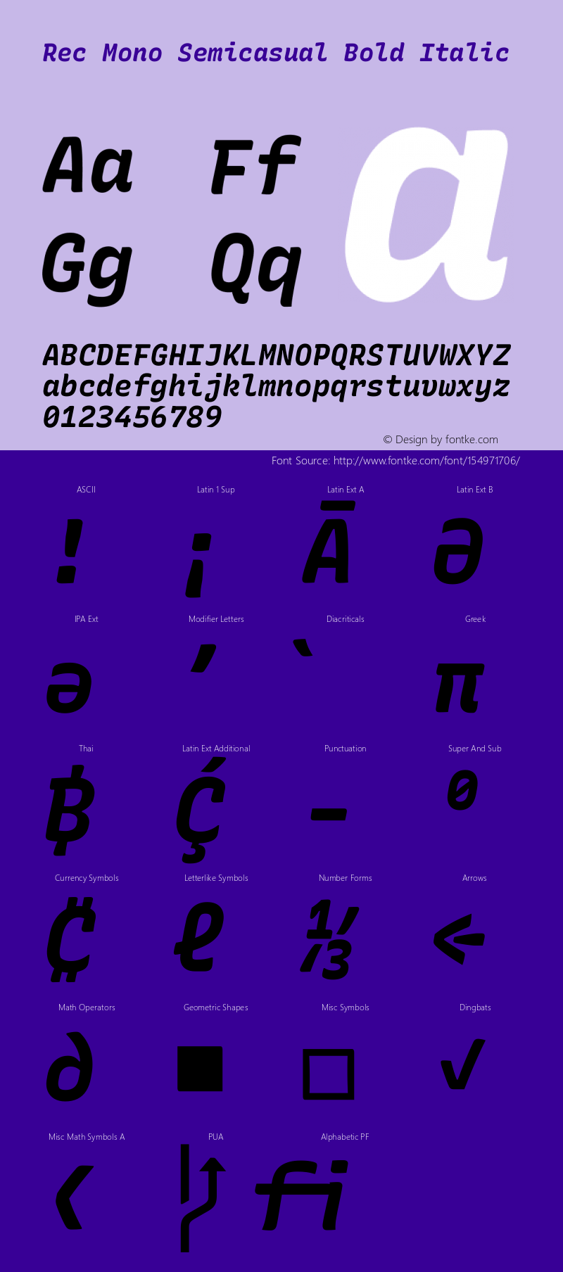 Rec Mono Semicasual Bold Italic Version 1.077图片样张