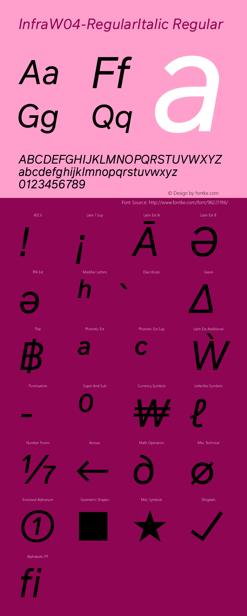 Infra W04 Regular Italic Version 1.00图片样张