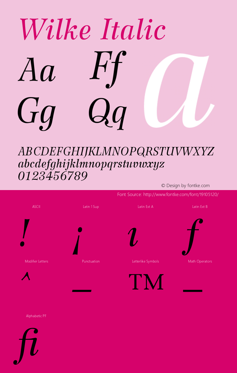 Wilke 56 Italic Version 001.000图片样张