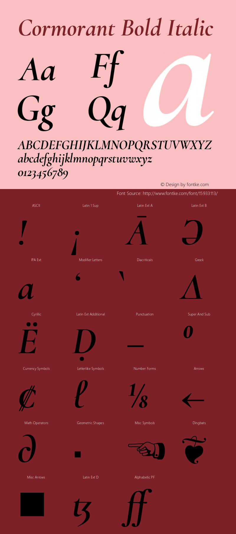 Cormorant Bold Italic Version 2.030图片样张