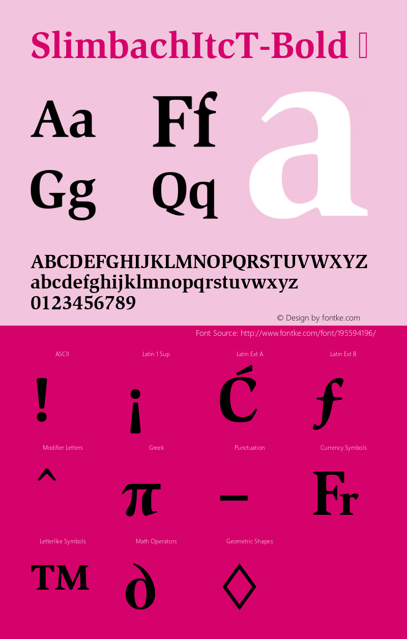 ☞SlimbachItcT Bold Version 001.005;com.myfonts.easy.urw.itc-slimbach.bold.wfkit2.version.3Lp图片样张