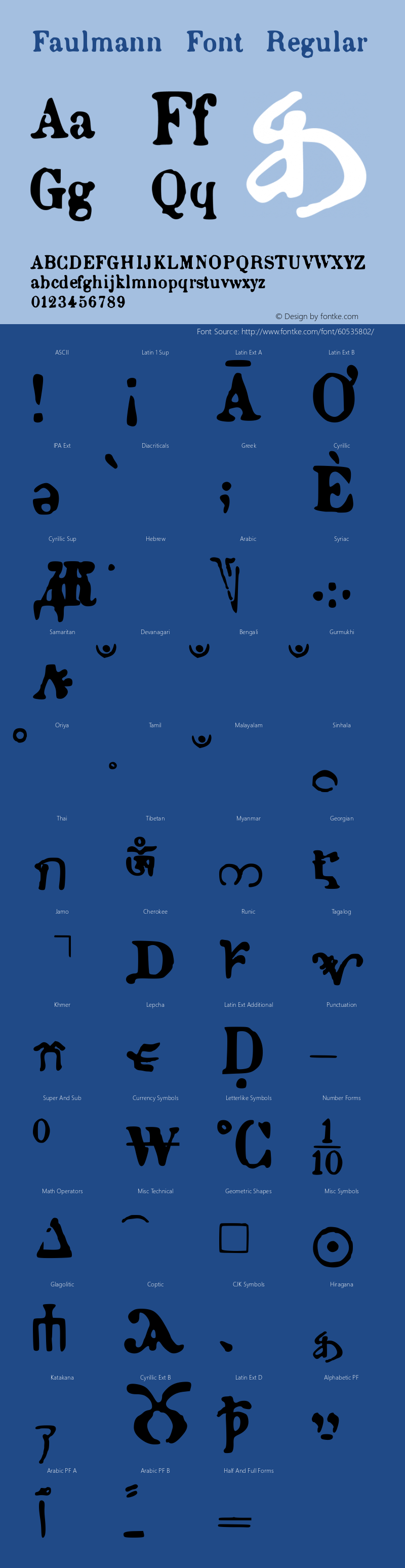 Faulmann Font Version 001.00图片样张