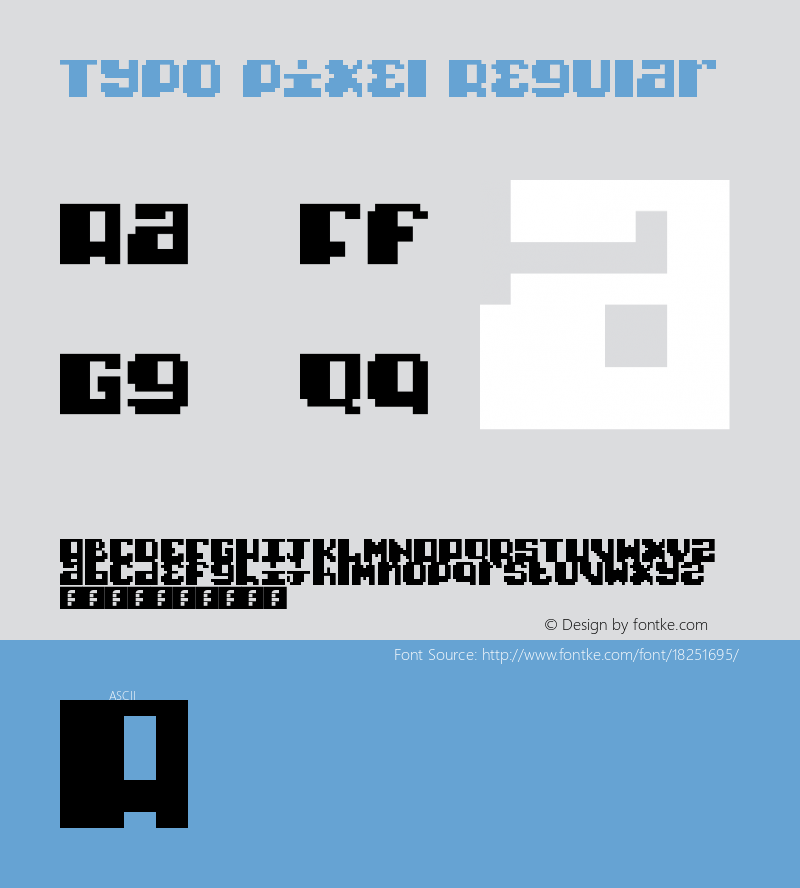 Typo pixel Regular Version 1.0图片样张