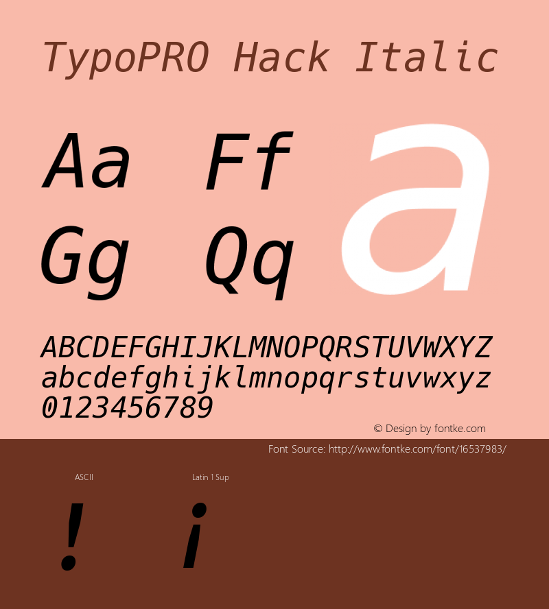 TypoPRO Hack Italic Version 2.020图片样张