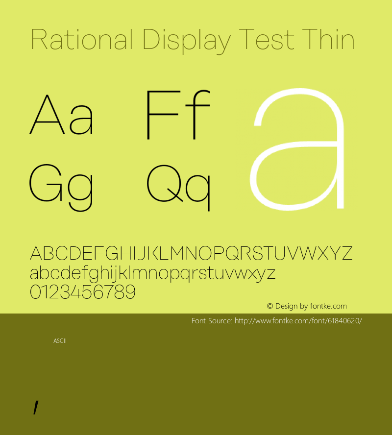 Rational Display Test Thin Version 1.000;PS 001.000;hotconv 1.0.88;makeotf.lib2.5.64775图片样张