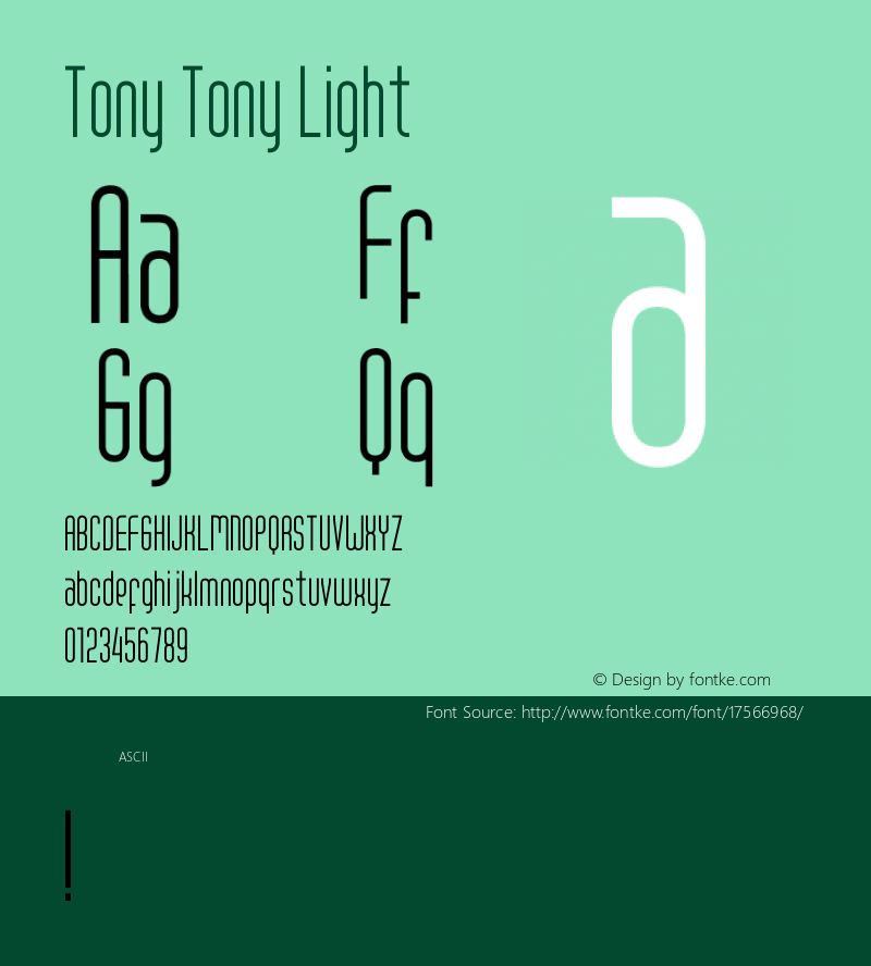 Tony Tony Light Version 1.001;Fontself Maker 1.0.7图片样张