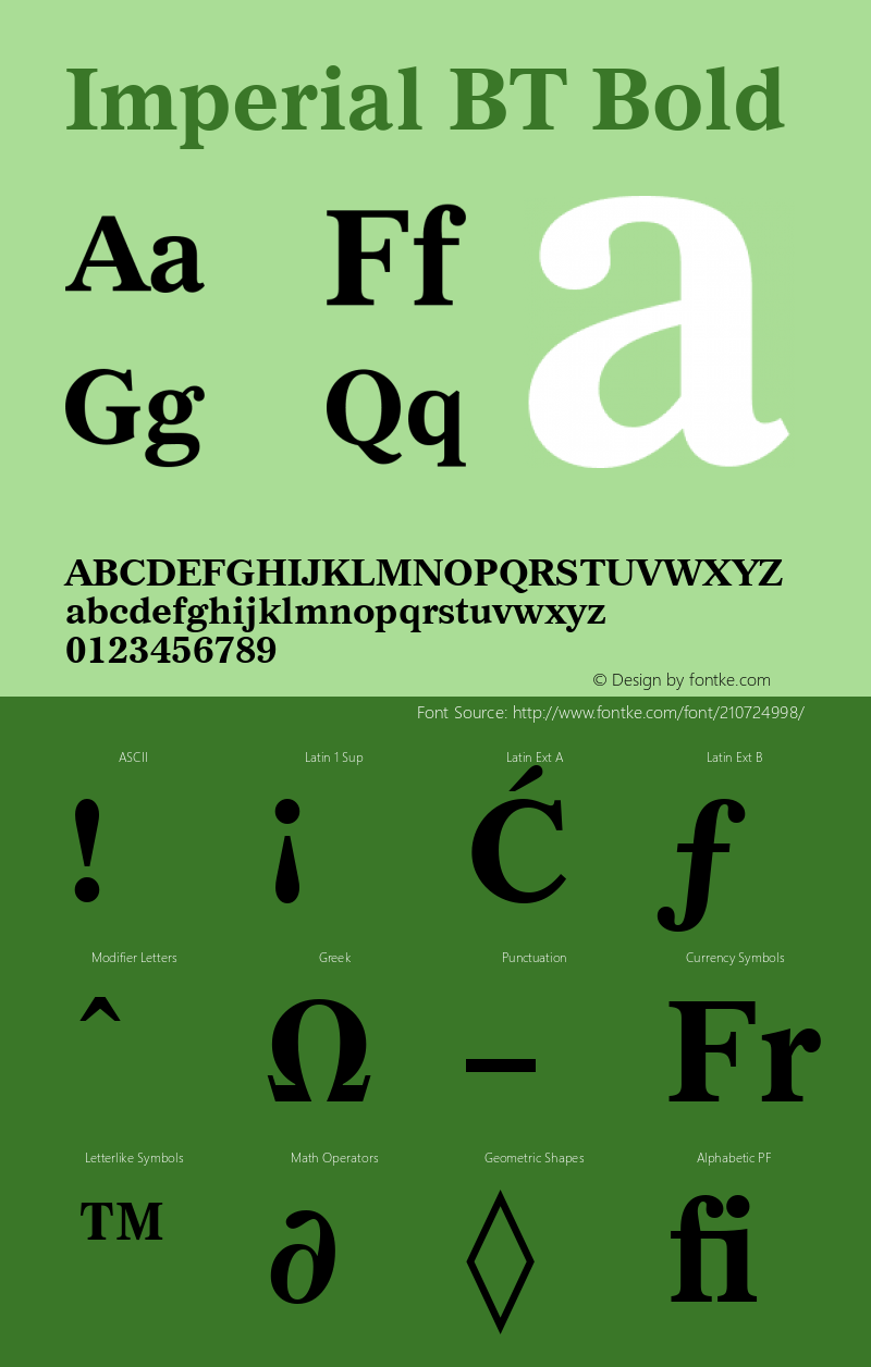 Imperial BT Bold Version 1.01 emb4-OT图片样张