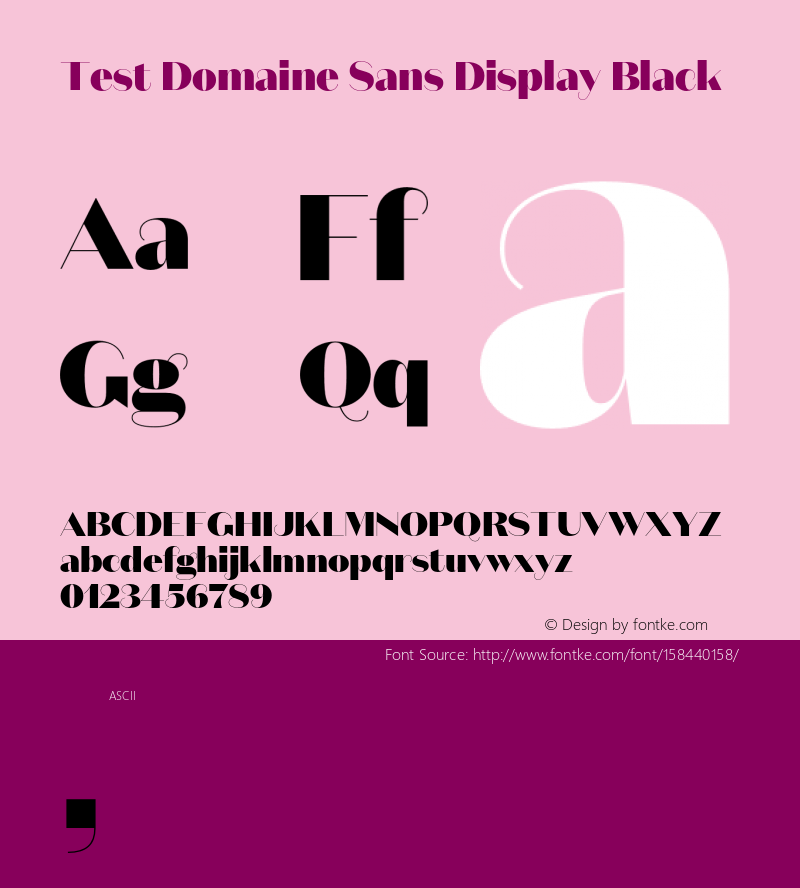 Test Domaine Sans Display Blk Version 1.005;PS 1.000;hotconv 16.6.54;makeotf.lib2.5.65590图片样张