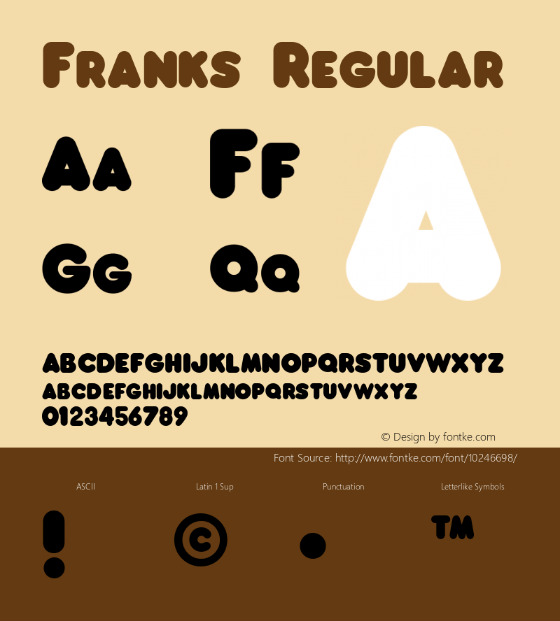 Franks Regular Altsys Fontographer 3.5  10/5/93图片样张