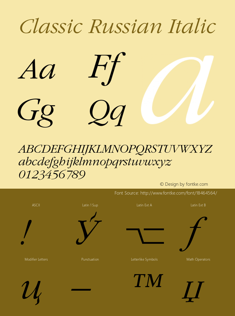 Classic Russian Italic 001.001图片样张