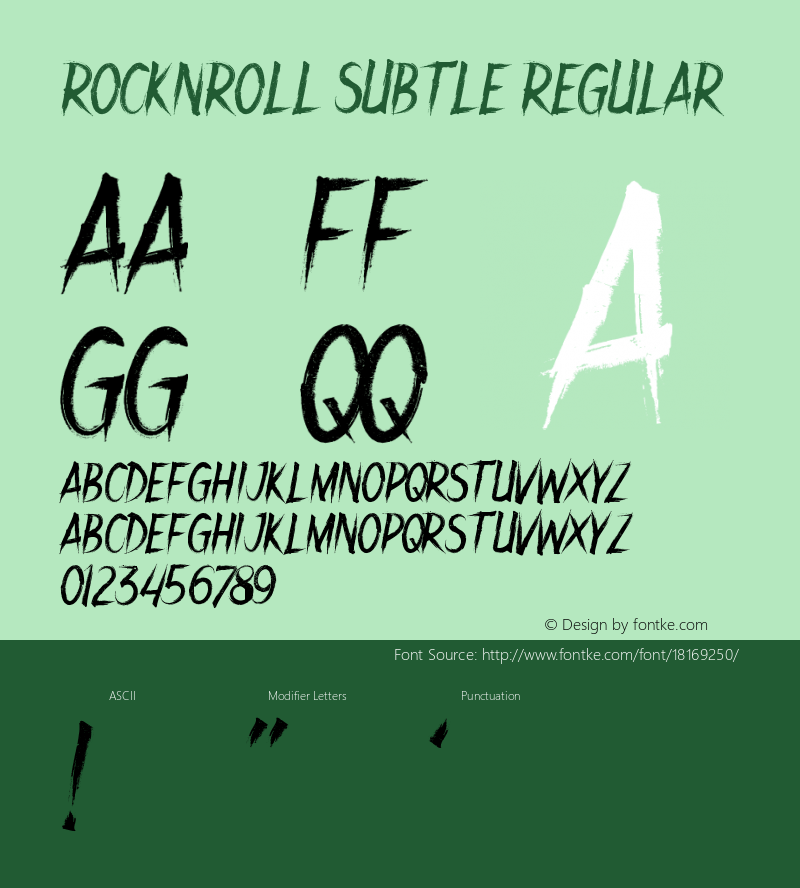 ROCKNROLL SUBTLE Regular Version 1.00 June 17, 2014, initial release图片样张