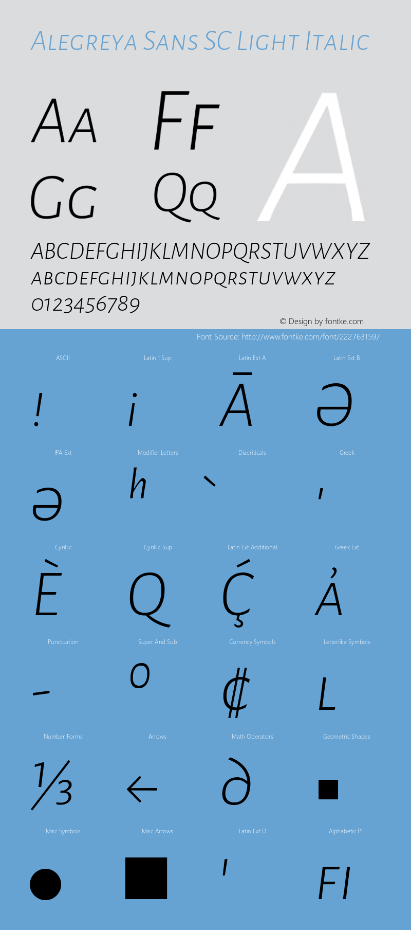 Alegreya Sans SC Light Italic Version 2.003; ttfautohint (v1.6)图片样张