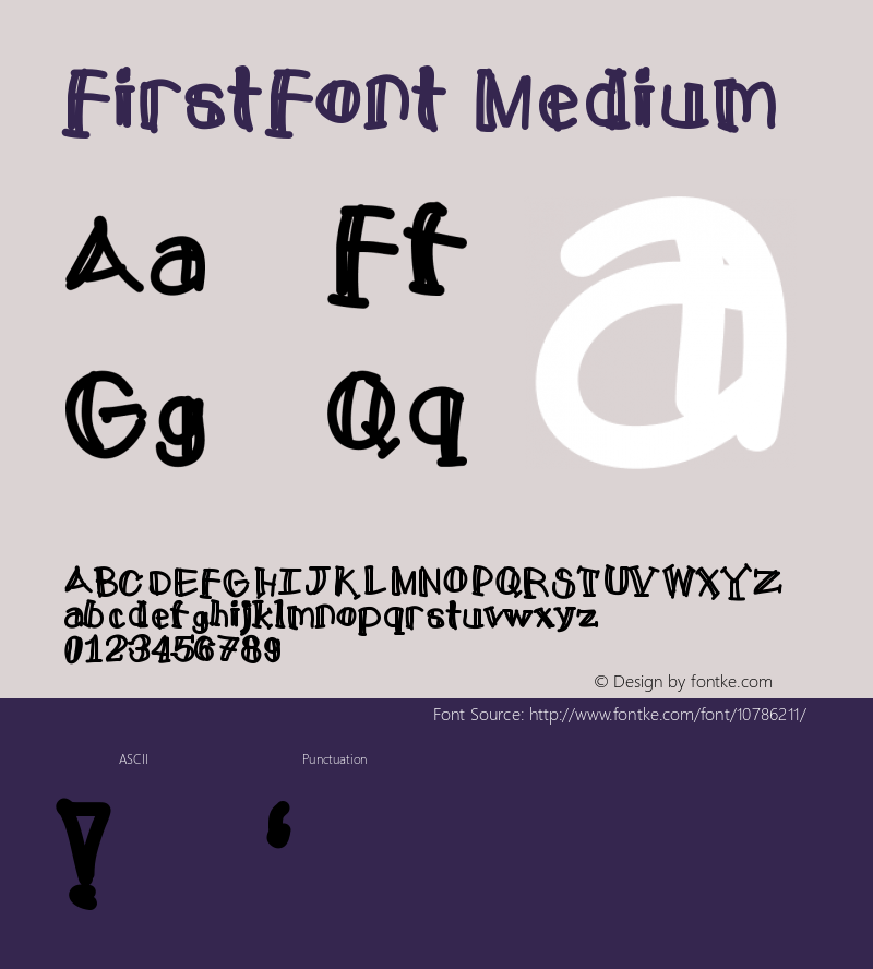 FirstFont Medium Version 001.000图片样张