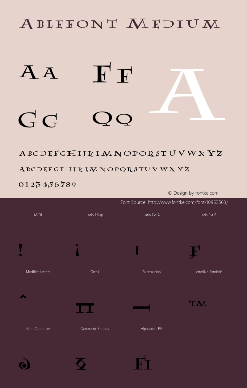 Ablefont Medium Version 001.000图片样张