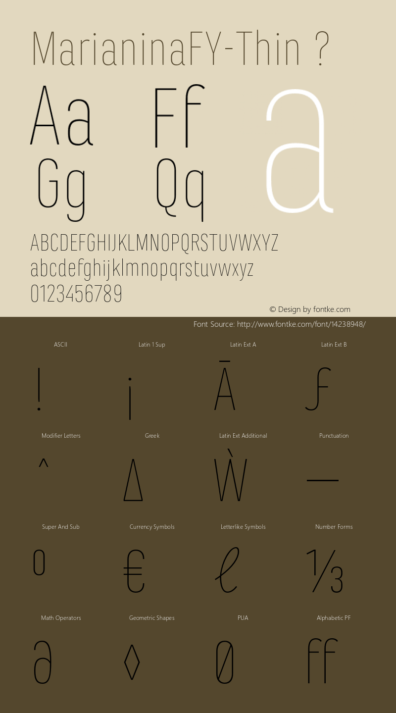 MarianinaFY-Thin ? Version 1.000;com.myfonts.fontyou.marianina-fy.thin.wfkit2.44xb图片样张