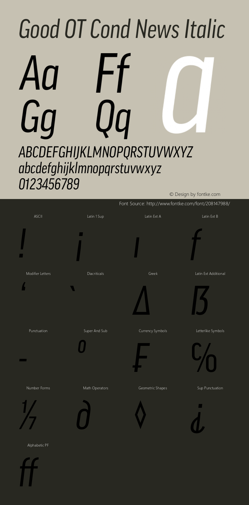 Good OT Cond News Italic Version 7.60图片样张