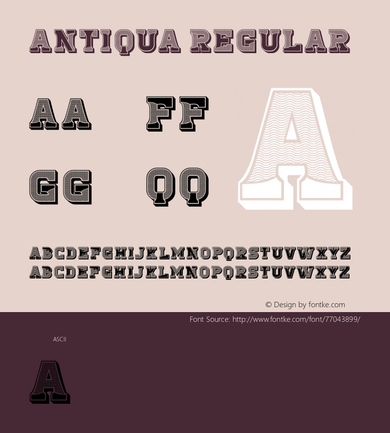 Antiqua Regular Version 1.000图片样张