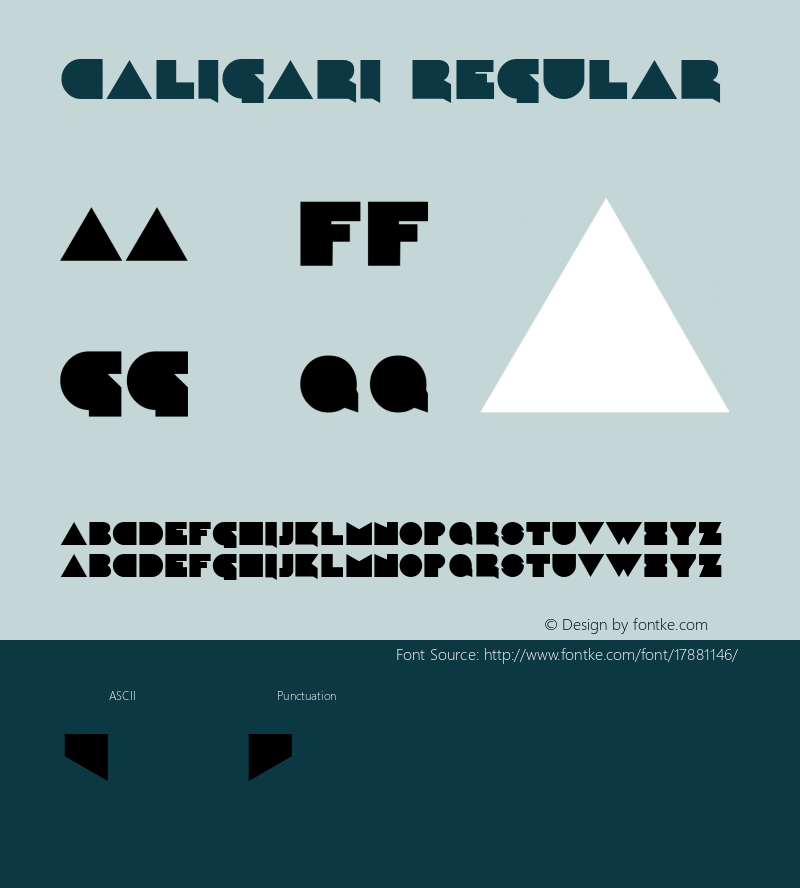 Caligari Regular Version 1.000 2008 initial release图片样张