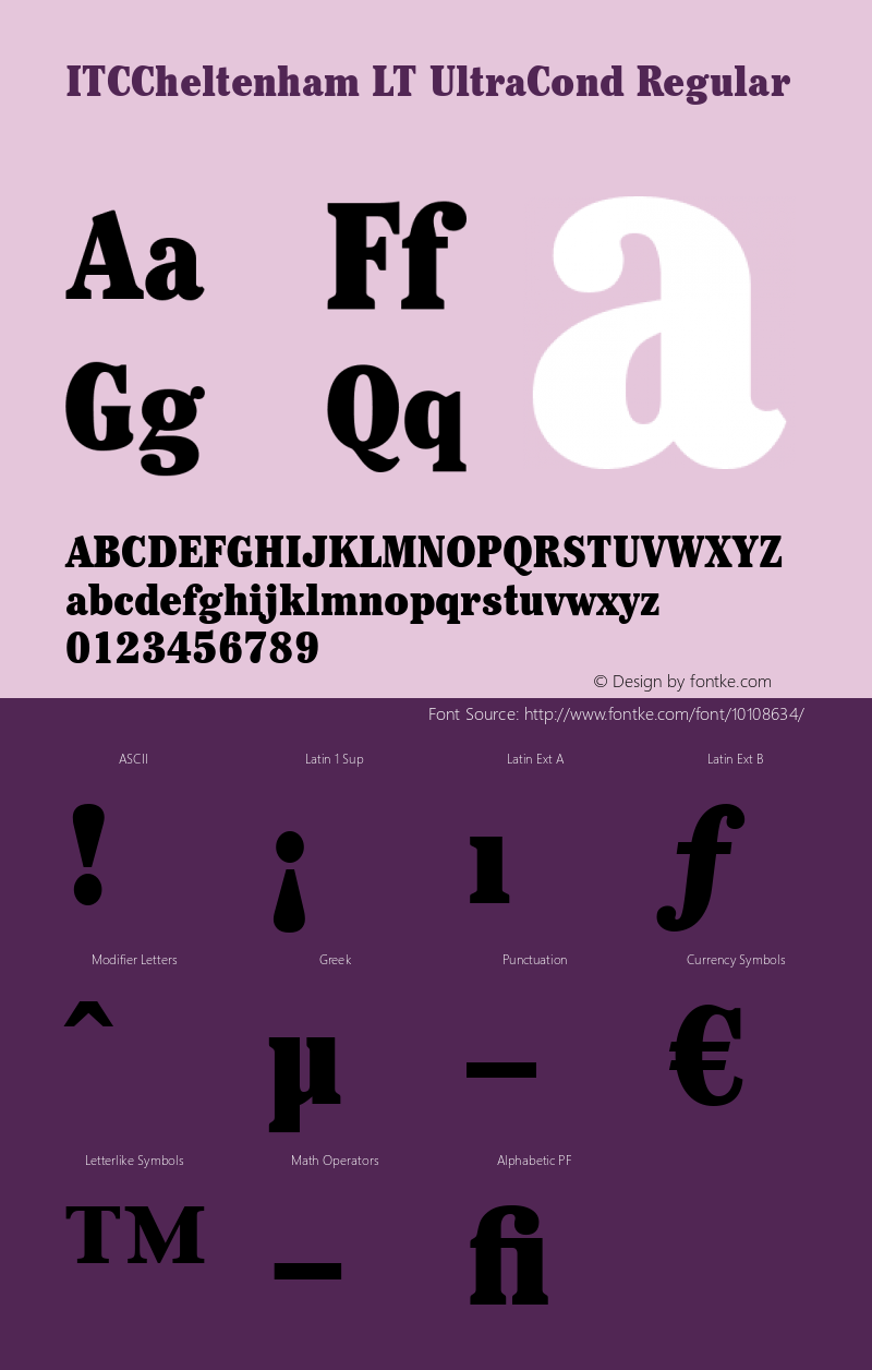 ITCCheltenham LT UltraCond Regular Version 6.1; 2002图片样张