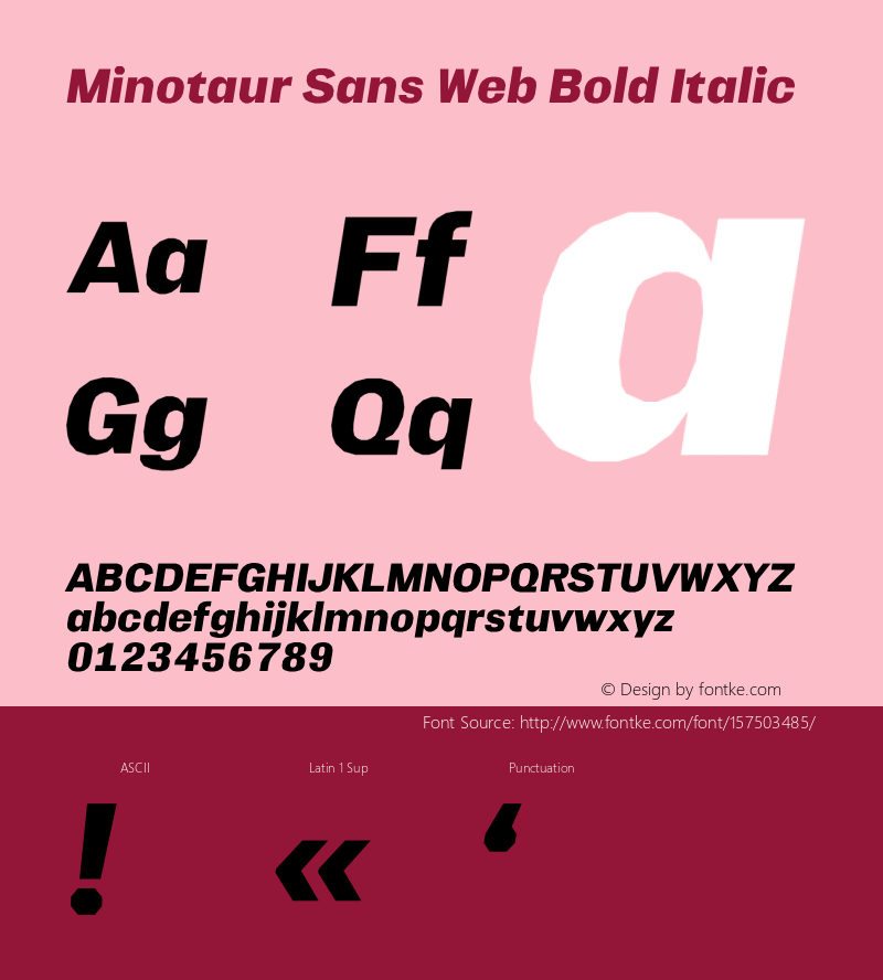 Minotaur Sans Web Bold Italic Version 1.500;PS 1.500;hotconv 1.0.88;makeotf.lib2.5.647800; ttfautohint (v1.3)图片样张