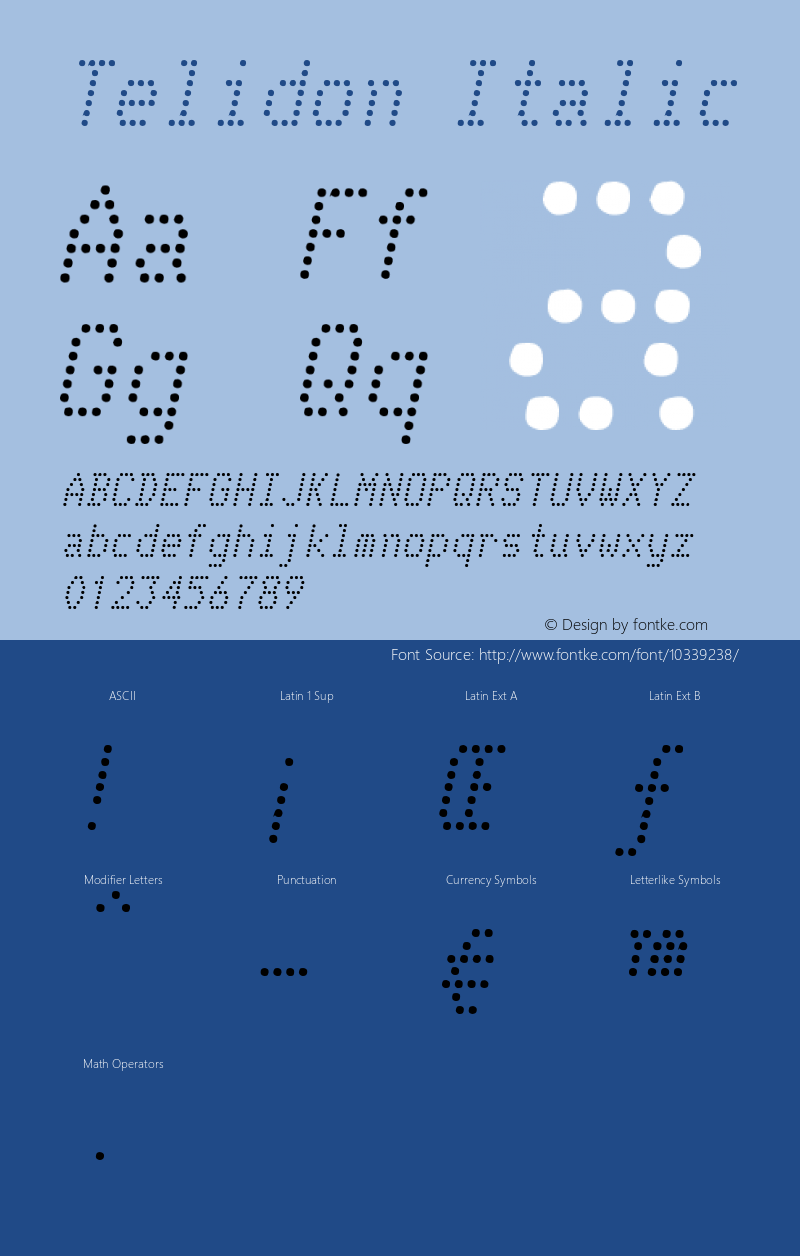 Telidon Italic Version 1.0; 2001; initial release图片样张