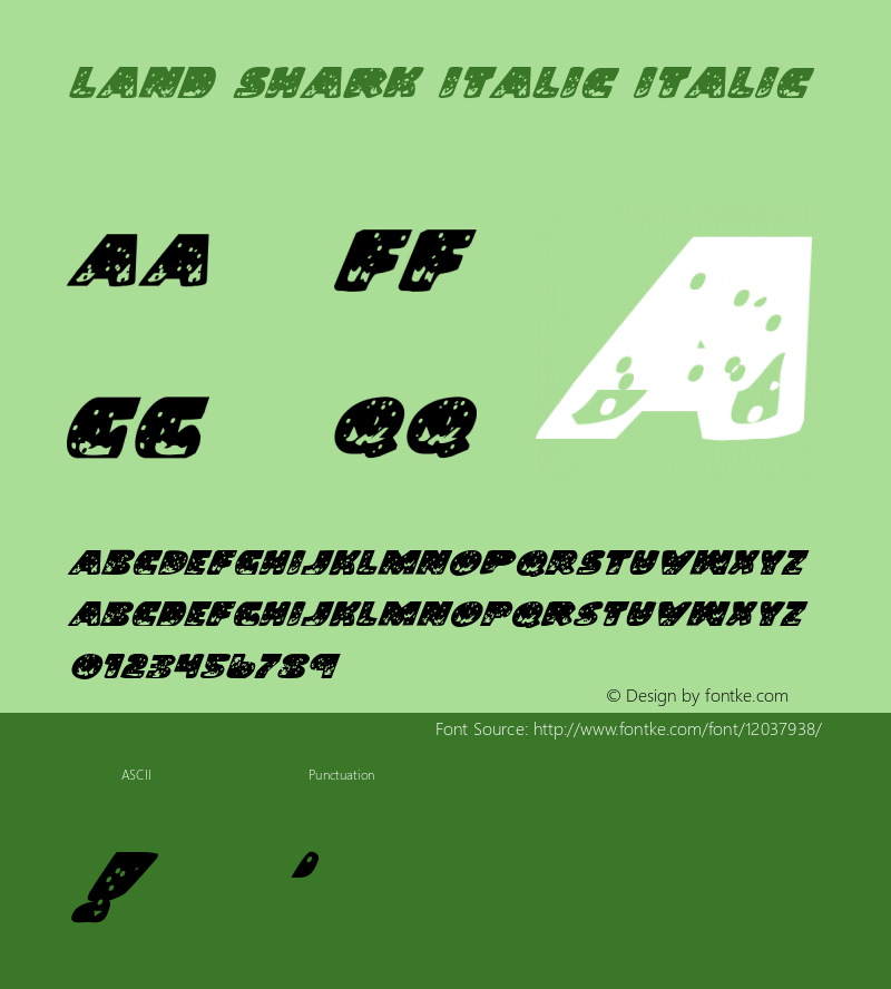 Land Shark Italic Italic Version 1.0图片样张